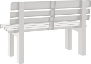 vidaXL Ławka ogrodowa, biała, 110x52x71 cm, polipropylen 6