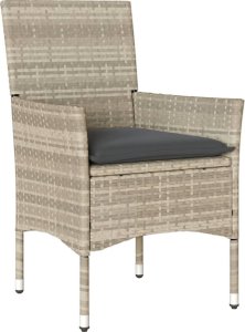 vidaXL 7-cz. zestaw mebli ogrodowych z poduszkami, jasnoszary 3