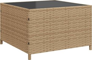 vidaXL Narożnik ogrodowy z poduszkami i stolikiem, rattan PE, beżowy 8