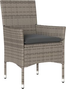 vidaXL 3-cz. zestaw mebli ogrodowych z poduszkami, szary, polirattan 3