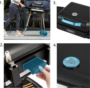 Grill elektryczny Yoer Duży Elektryczny GRILL stojący stołowy ogrodowy WYSOKA MOC - RoastMaster EG05BK 12