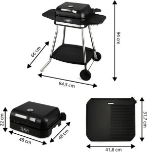 Grill elektryczny Yoer Duży Elektryczny GRILL stojący stołowy ogrodowy WYSOKA MOC - RoastMaster EG05BK 13