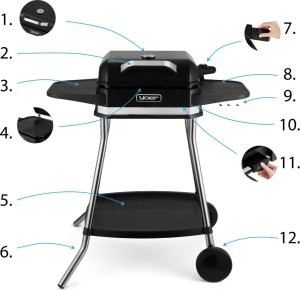 Grill elektryczny Yoer Duży Elektryczny GRILL stojący stołowy ogrodowy WYSOKA MOC - RoastMaster EG05BK 3