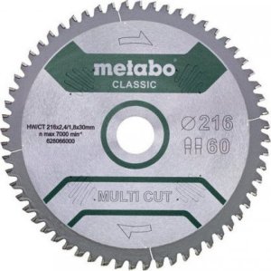 Metabo PIŁA TARCZOWA MULTI CUT CLASSIC 216*30MM Z60 (1 SZT) 1