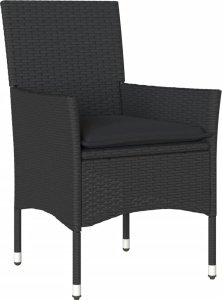 vidaXL 5-cz. zestaw mebli ogrodowych z poduszkami, czarny, polirattan 3