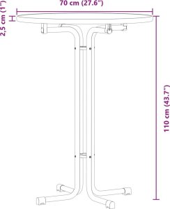 vidaXL Stół jadalniany, biały, 70x110 cm 9
