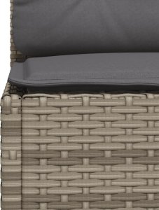 vidaXL 6-cz. zestaw mebli ogrodowych z poduszkami, szary, polirattan 5