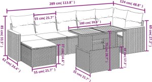 vidaXL 8-cz. zestaw mebli ogrodowych z poduszkami, szary, polirattan 3