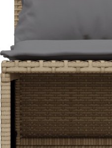 vidaXL 4-cz. zestaw mebli ogrodowych z poduszkami, beżowy, polirattan 6