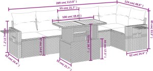 vidaXL 7-cz. zestaw wypoczynkowy do ogrodu, z poduszkami, szary 3