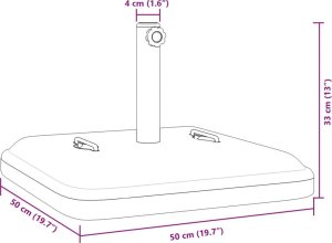 vidaXL Podstawa do parasola, z uchwytami, do słupków 38/48 mm, 27 kg 9