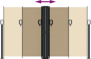 vidaXL Zwijana markiza boczna, beżowa, 140x1200 cm 5