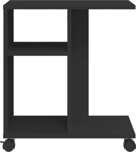 vidaXL Stolik boczny na kółkach, czarny, 50x30x55 cm 5