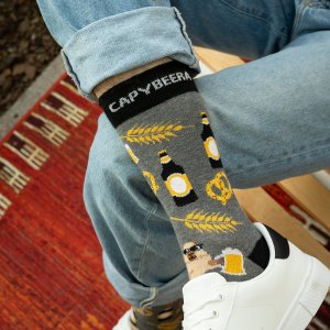 Soxo Męskie Skarpetki kolorowe SOXO kapibara z piwem - 2 pary 4045 8