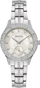 Zegarek Bulova Zegarek damski Bulova 96L291 CYRKONIE srebrny 1