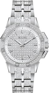 Zegarek Bulova Zegarek damski Bulova 96L305 CYRKONIE srebrny 1