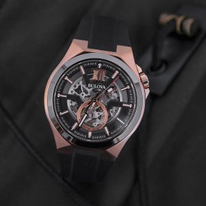 Zegarek Bulova Zegarek męski Bulova 98A177 czarny 5