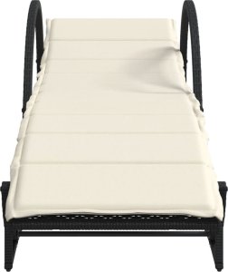 vidaXL Leżak z poduszką, czarny, 60x199x42 cm, polirattan 4