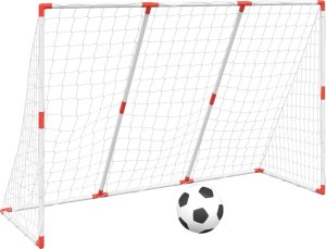 vidaXL Bramka do piłki nożnej dla dzieci, z piłkami, 2-w-1, biała 2