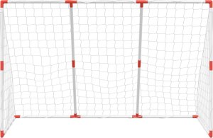 vidaXL Bramka do piłki nożnej dla dzieci, z piłkami, 2-w-1, biała 4