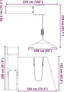 vidaXL Plac zabaw do ogrodu, impregnowane drewno sosnowe 11