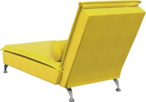 vidaXL Szezlong masujący z wałkiem, żółty, aksamitny 6