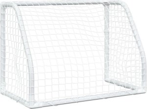 vidaXL Bramki do piłki nożnej dla dzieci, 2 szt. z piłką, białe, metal 7