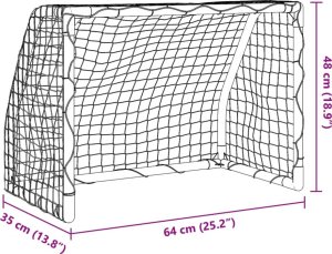 vidaXL Bramki do piłki nożnej dla dzieci, 2 szt. z piłką, białe, metal 10
