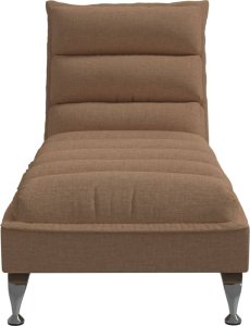 vidaXL Szezlong z poduszkami, brązowy, tapicerowany tkaniną 4