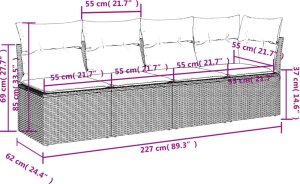 vidaXL 7-cz. zestaw wypoczynkowy do ogrodu, z poduszkami, szary 12