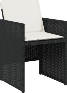 vidaXL 11-cz. zestaw mebli do ogrodu, z poduszkami, czarny rattan PE 5
