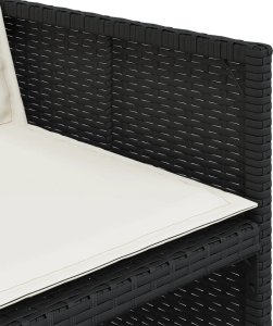 vidaXL 11-cz. zestaw mebli do ogrodu, z poduszkami, czarny rattan PE 8