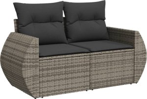 vidaXL 5-cz. zestaw wypoczynkowy do ogrodu, poduszki, szary rattan PE 5