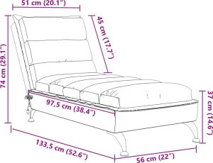 vidaXL Szezlong masujący z poduszkami, ciemnoszary, obity tkaniną 11