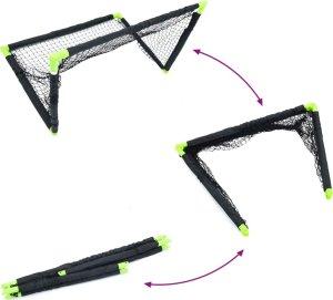 vidaXL Składana bramka do piłki nożnej dla dzieci, czarny, 90x64x64 cm 8