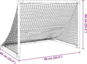 vidaXL Składana bramka do piłki nożnej dla dzieci, czarny, 90x64x64 cm 10