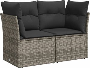 vidaXL 6-cz. zestaw mebli ogrodowych z poduszkami, szary, polirattan 5