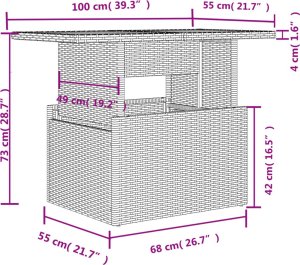 vidaXL 9-cz. zestaw mebli ogrodowych z poduszkami, szary, polirattan 10