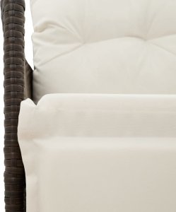 vidaXL Rozkładana sofa ogrodowa ze stolikiem, 2-os., brąz, rattan PE 9