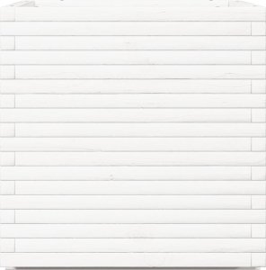 Skrzynia ogrodowa vidaXL Donica ogrodowa, biała, 70x70x72 cm, lite drewno sosnowe 6