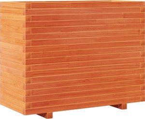 Skrzynia ogrodowa vidaXL Donica ogrodowa, woskowy brąz, 90x40x72 cm, lite drewno sosnowe 7