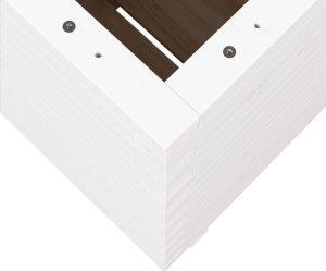 vidaXL Donica ogrodowa, biała, 50x50x72,5 cm, lite drewno sosnowe 8