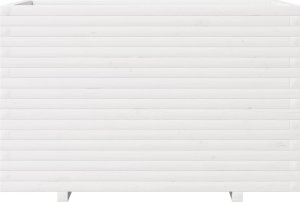 Skrzynia ogrodowa vidaXL Donica ogrodowa, biała, 110x60x72 cm, lite drewno sosnowe 5