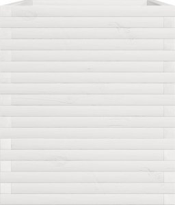 Skrzynia ogrodowa vidaXL Donica ogrodowa, biała, 110x60x72 cm, lite drewno sosnowe 6