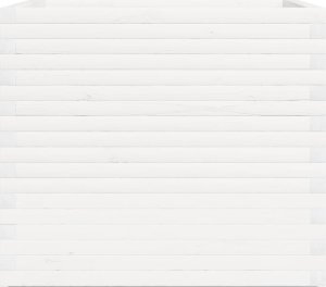 Skrzynia ogrodowa vidaXL Donica ogrodowa, biała, 80x80x72 cm, lite drewno sosnowe 6