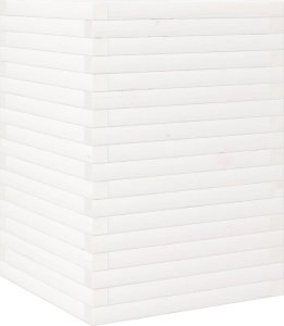 vidaXL Donica ogrodowa, biała, 50x50x68,5 cm, lite drewno sosnowe 2