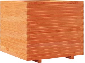 Skrzynia ogrodowa vidaXL Donica ogrodowa, woskowy brąz, 80x80x72 cm, drewno sosnowe 7