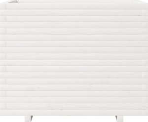 Skrzynia ogrodowa vidaXL Donica ogrodowa, biała, 90x60x72 cm, lite drewno sosnowe 5