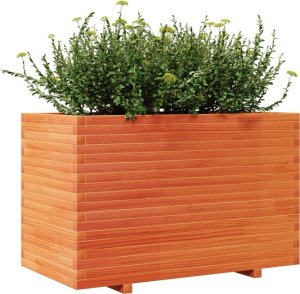 Skrzynia ogrodowa vidaXL Donica ogrodowa, woskowy brąz, 110x60x72 cm, drewno sosnowe 4