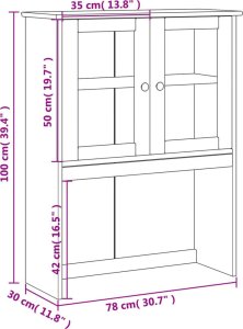 vidaXL Nastawka do komody VIGO, biała, 78x30x100 cm, lita sosna 9